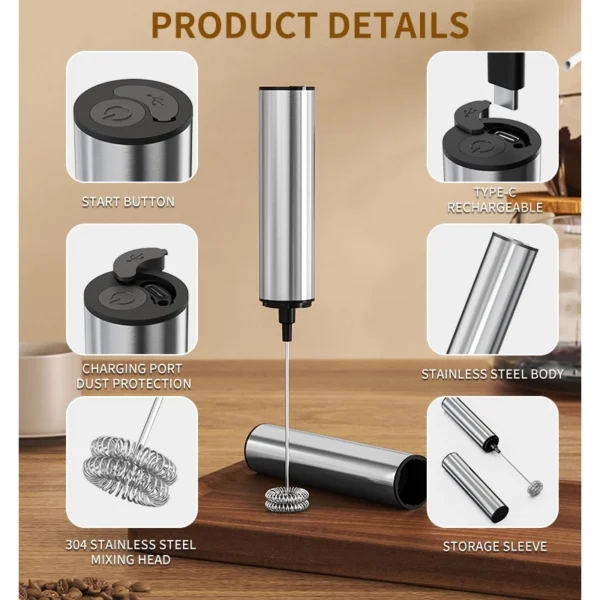 CLITON Rechargeable Electric Milk Frother