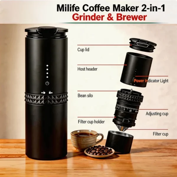 MiLife 2-in-1 Portable Coffee Maker