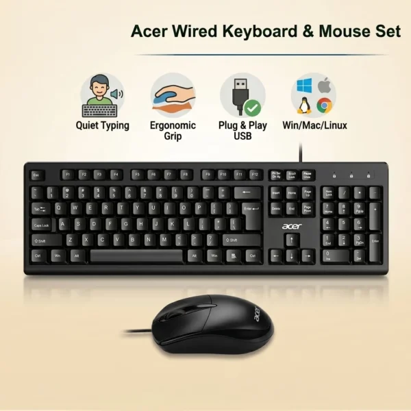 Acer OAK930 Wired Keyboard & Mouse Set