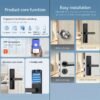 5-in-1 Fingerprint Smart Door Lock with Touch Keypad & Handle