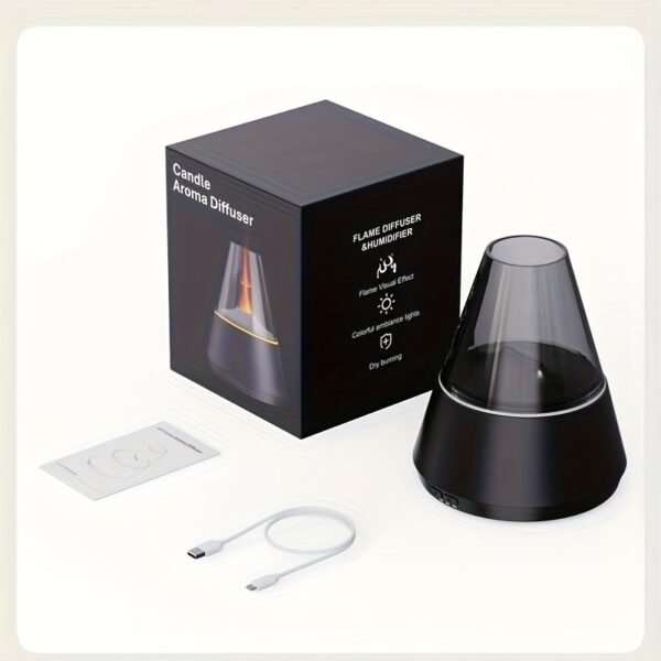 42d93952-afe9-4e04-b9a1-e0b7dc85228f.jpg Simulated Flame Aroma Essential Oil Diffuser with Ambient Light