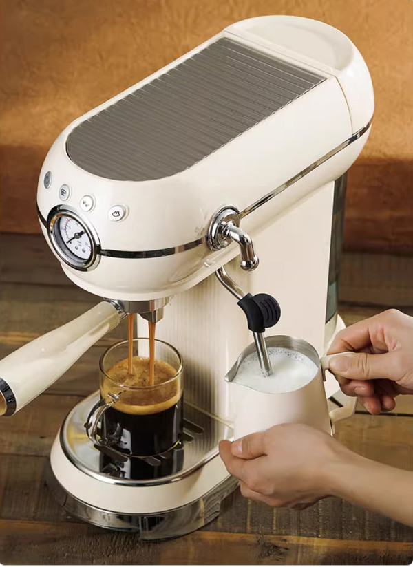 H08ff713bf31447c4b083b974b8c591e0V.png Retro-Style Pump Espresso Machine with Optional Capsule Portafilter
