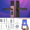 5-in-1 Fingerprint Smart Door Lock with Touch Keypad & Handle